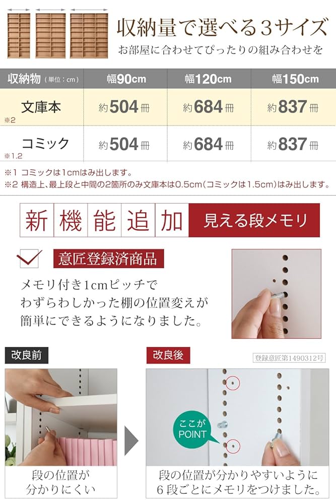 Amazon｜JKプラン 本棚 漫画 大容量 マンガ まんが 幅150 (本棚